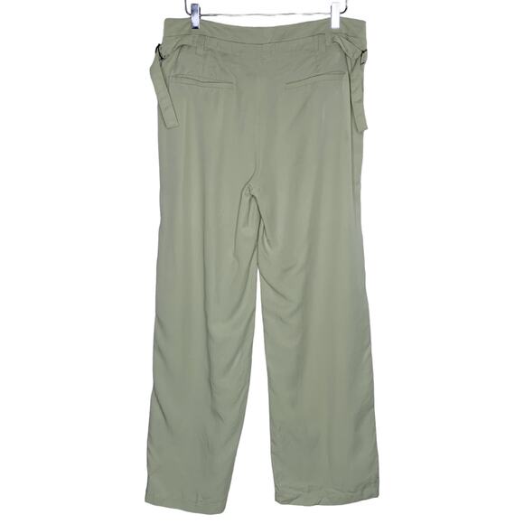 Free People 10 Womens Alfalfa Green Falling Out Trouser Twill Straight Leg - Picture 3 of 10